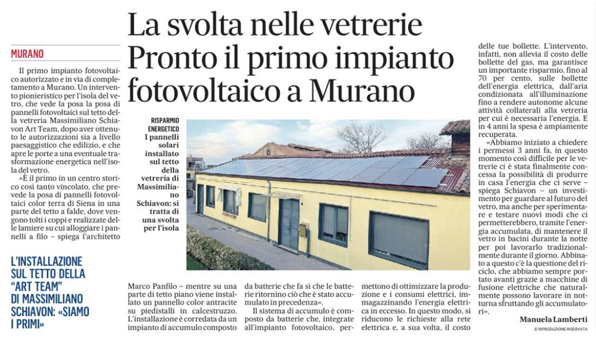First photovoltaic system, Murano